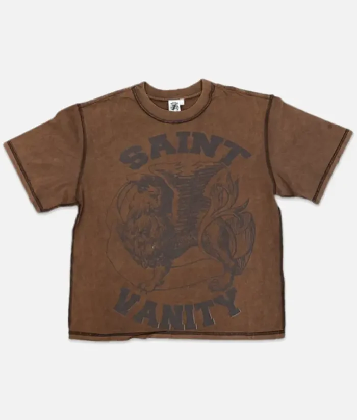 Saint Vanity Brown Logo T Shirt Mocha (2)